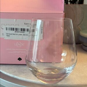 ♠️ KATE SPADE Lenox Larabee Dot Crystal Stemless Wine SET of 4.